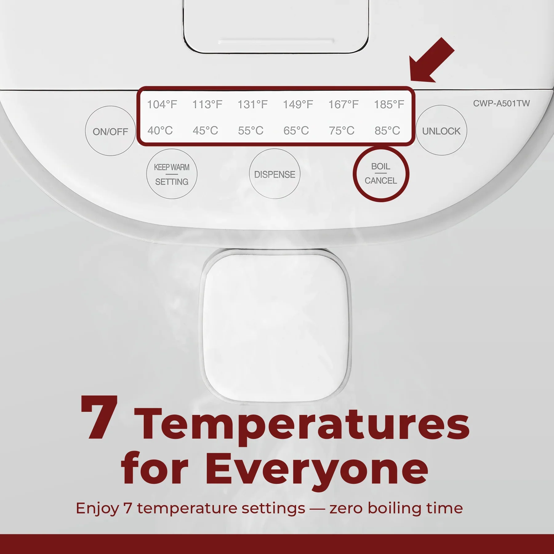 CUCKOO Automatic Hot Water Dispenser & Warmer (CWP-A501TW) - Image 5